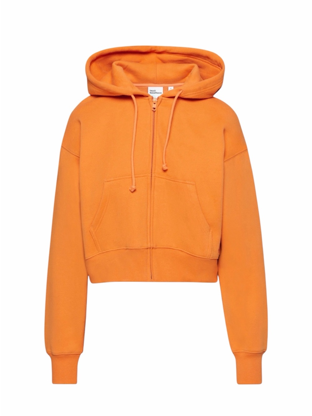 Aritzia TNA cozy fleece boyfriend boxy zip Sunstone Orange